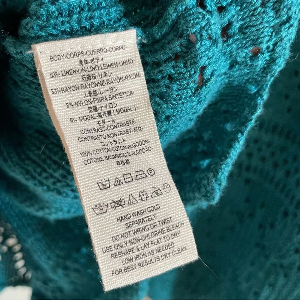 Free People Once Upon. Time Knit Bell Teal Top Size S